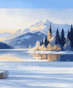 Winter Mountain Scenery London Diamond Painting