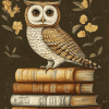 Wise Owl on Books Diamond Painting