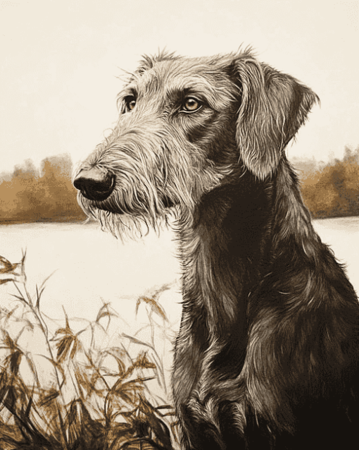 Wolfhound Puppy Diamond Painting