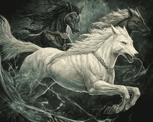 Wolves and Horses Fantasy Diamond Painting