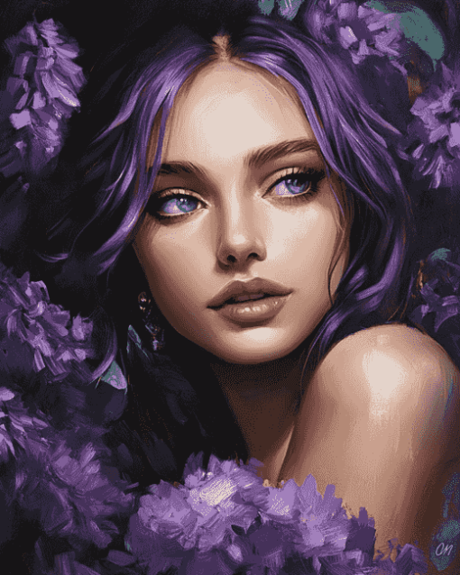 Woman With Violet Eyes Diamond Painting