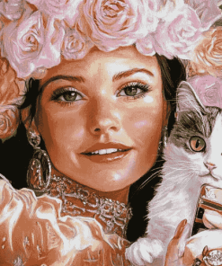 Woman and Cat Diamond Painting