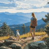 Woman and Dog Outdoor Adventure Diamond Painting