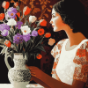 Woman with Vintage Vase Diamond Painting