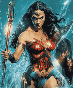 Wonder Woman and Aquaman Movie Diamond Painting