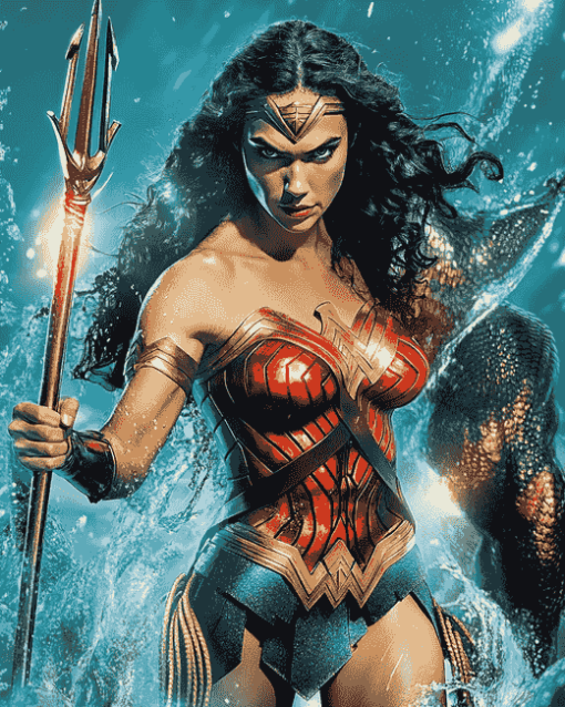 Wonder Woman and Aquaman Movie Diamond Painting