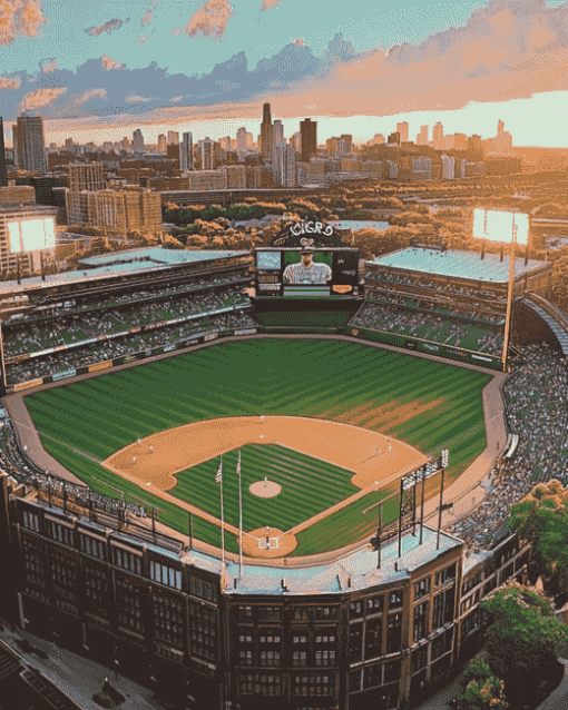 Wrigley Field Landscape Chicago Diamond Painting