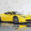 Yellow 458 Ferrari Engines Diamond Painting