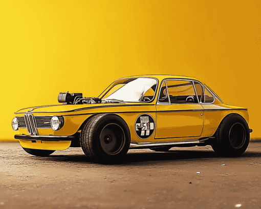 Yellow BMW E10 Car Diamond Painting