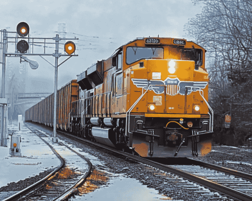 Yellow Diesel Engines Diamond Painting