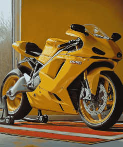 Yellow Ducati 999 Motorbikes Diamond Painting