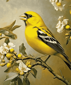 Yellow Finch Bird Diamond Painting