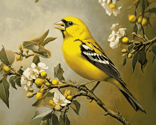 Yellow Finch Bird Diamond Painting