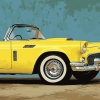 Yellow Ford Thunderbird Car Diamond Painting