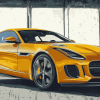 Yellow Jaguar F Type Diamond Painting