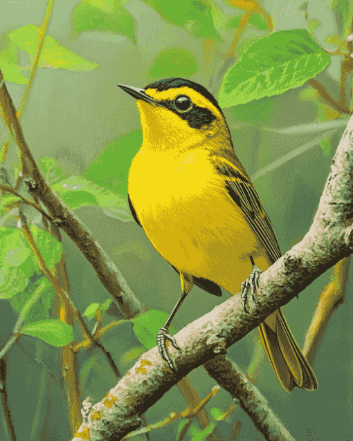 Yellow Kentucky Warbler Birds Diamond Painting