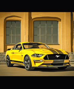 Yellow Mach 1 Mustang Car Diamond Painting