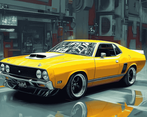 Yellow Xb Gt Falcon Car Diamond Painting