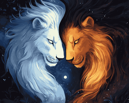 Yin Yang Lion Diamond Painting