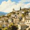 Zagoridiamond Greece Cityscape Diamond Painting