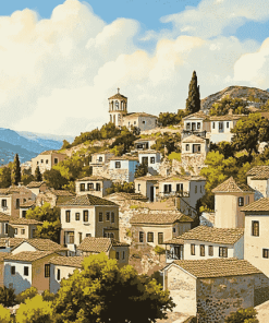 Zagoridiamond Greece Cityscape Diamond Painting