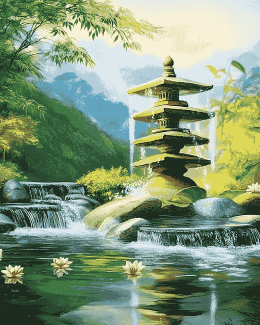 Zen Fountains Diamond Painting