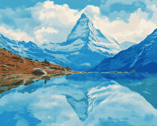 Zermatt Mountain View Diamond Painting