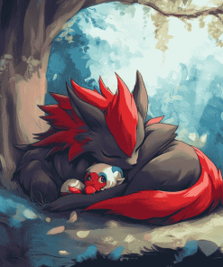 Zorua and Zoroark in Pokemon Diamond Painting