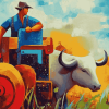 Abstract Color Splash Farmer Diamond Painting