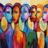 Abstract Colorful People Diamond Painting