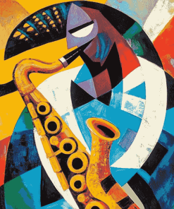 Abstract Saxophone Melody Diamond Painting