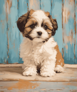 Adorable Shihpoo Puppy Diamond Painting