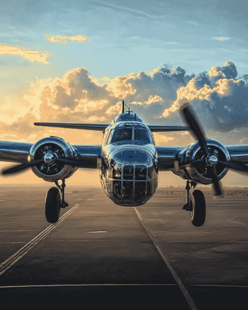 Aesthetic B25 Mitchell Aircraft Diamond Painting