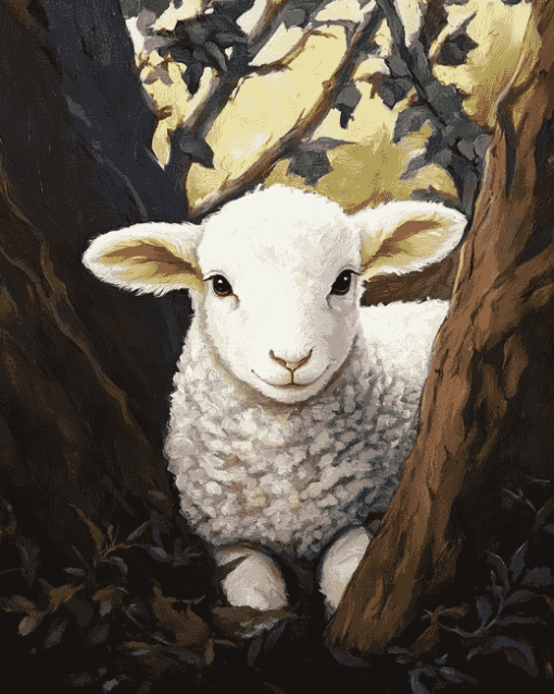 Aesthetic Baby Lamb Diamond Painting