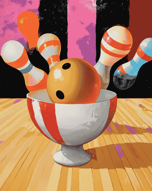 Aesthetic Bowling Scene Diamond Painting