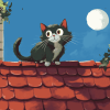 Aesthetic Cat on Roof Diamond Painting