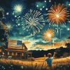 Aesthetic Fireworks July Diamond Painting