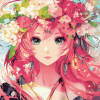 Aesthetic Flower Crown Lady Diamond Painting