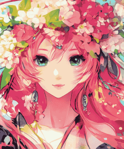 Aesthetic Flower Crown Lady Diamond Painting