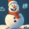 Aesthetic Frosty Snowman Animation Diamond Painting