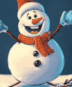 Aesthetic Frosty Snowman Animation Diamond Painting