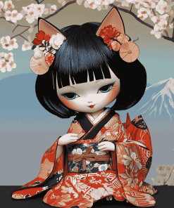 Aesthetic Japanese Doll Diamond Painting