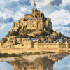 Aesthetic Mont St Michel Landscape Diamond Painting