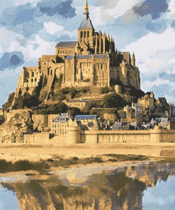 Aesthetic Mont St Michel Landscape Diamond Painting