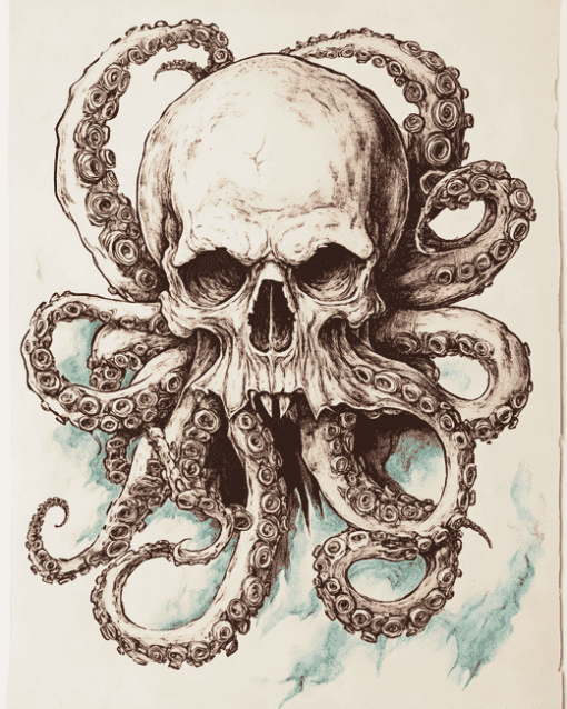 Aesthetic Octopus Skull Diamond Painting