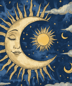 Aesthetic Sun and Moon Diamond Painting