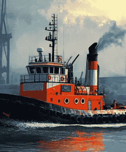 Aesthetic Tug Boat Diamond Painting