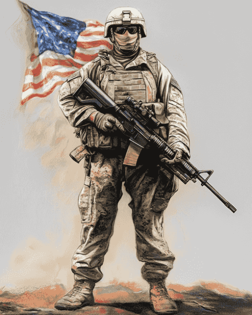 Aesthetic US Army Diamond Painting