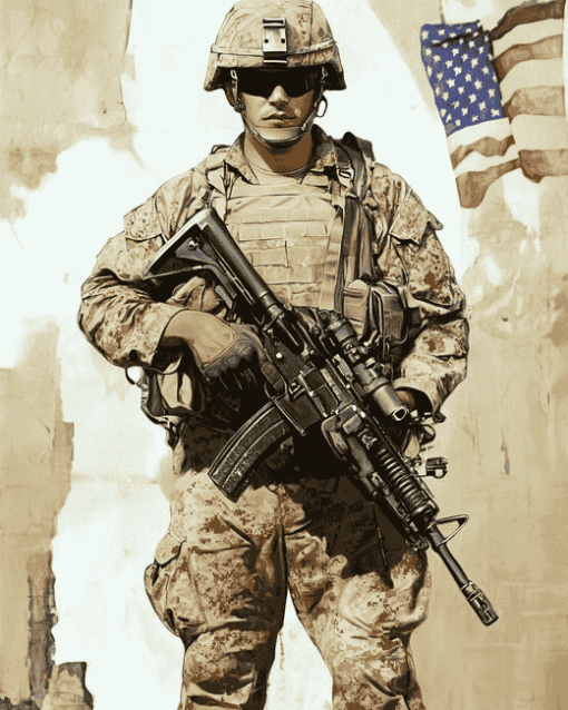 Aesthetic US Marines Diamond Painting