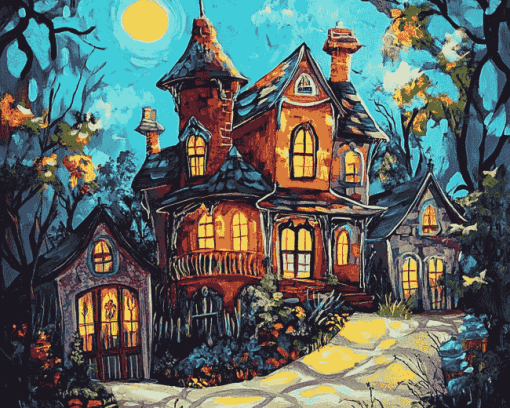 Aesthetic Whimsical Houses Diamond Painting